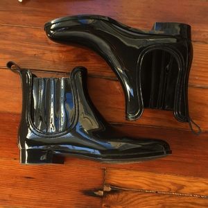 Joie Black Rubber Chelsea Rainboots